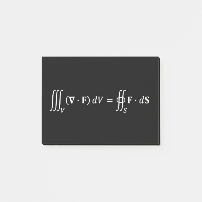 Divergenztheorem-Gleichung, mathematische Grundlag Post-it Klebezettel (Vorderseite)
