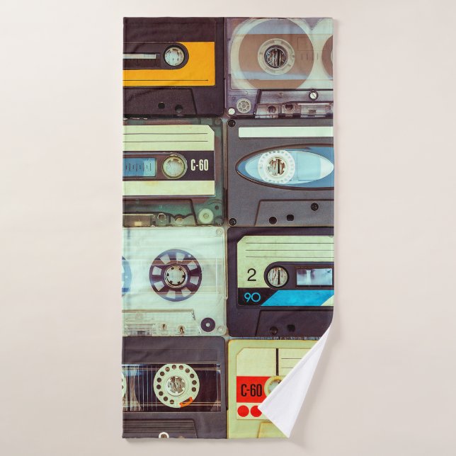 Divers cassettes audio vintages (Serviette de bain)