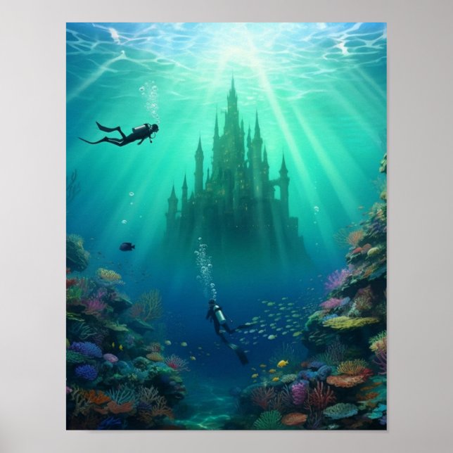 Divers find a deserted castle poster (Vorne)