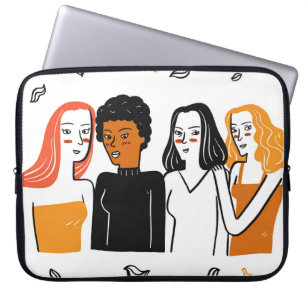Diverse Mädchen, verschiedene Nationalitäten zusam Laptopschutzhülle