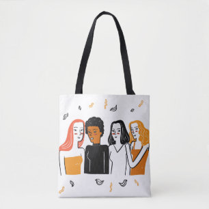 Diverse Mädchen, verschiedene Nationalitäten zusam Tasche