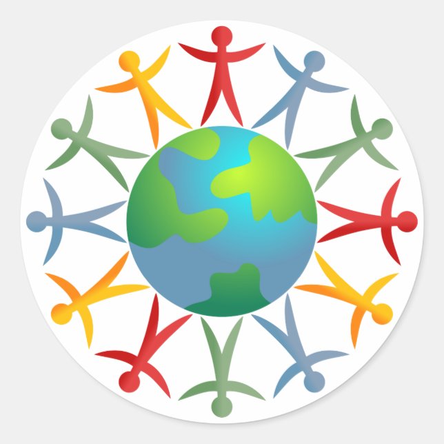 Diverse World Runder Aufkleber (Vorderseite)