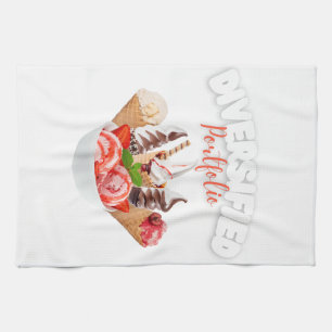 Diversifizierte Portfolio-Eiscreme-Illustration    Geschirrtuch