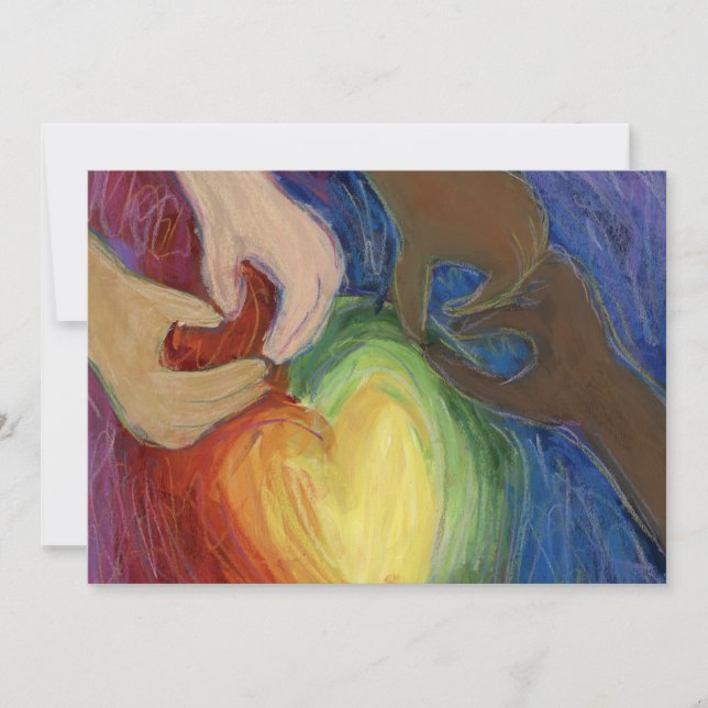Diversité Amour Coeurs Mains Colorée Invitation (Devant)