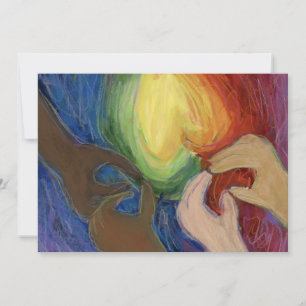 Diversité Amour Coeurs Mains Colorée Invitation