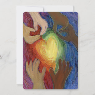 Diversité Amour Coeurs Mains Colorée Invitations