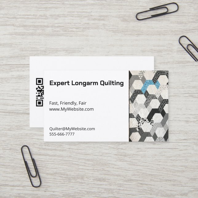 Diversité Quilt Cartes Biz entièrement personnalis (Devant/Arrière en situation)