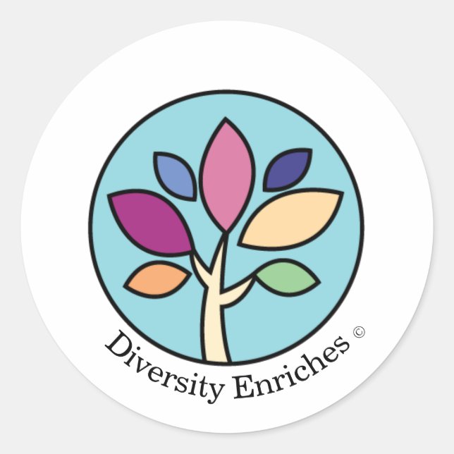 Diversity bereichert Rundaufkleber Runder Aufkleber (Vorderseite)