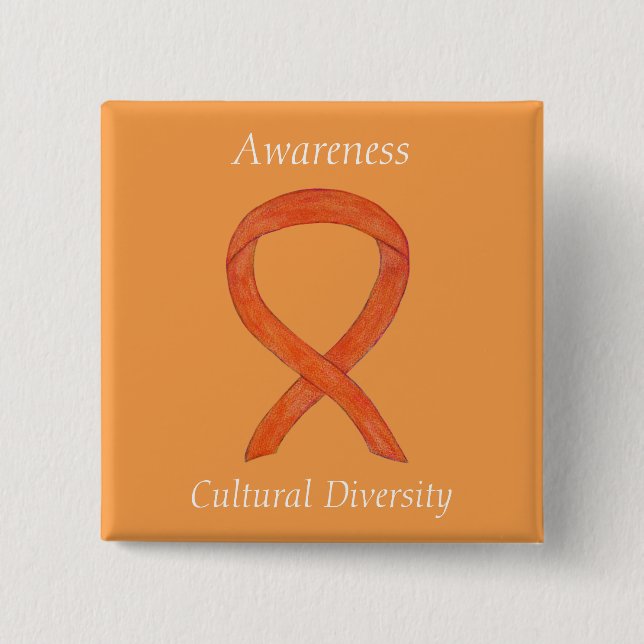 Diversity-Bewusstsein Ribbon Custom Button (Vorderseite)