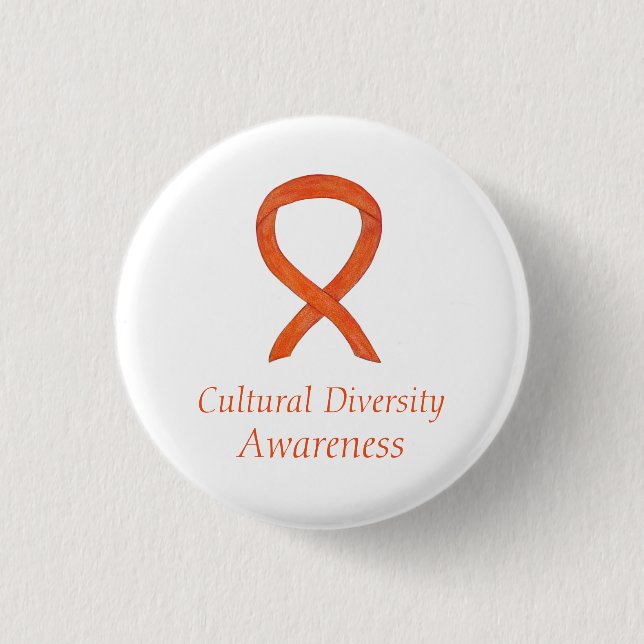 Diversity-Bewusstsein Ribbon Custom Button (Vorderseite)