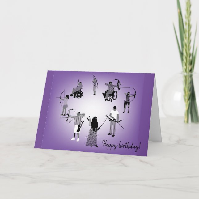 Diversity Designs Archery Birthday Card Karte (Vorderseite)