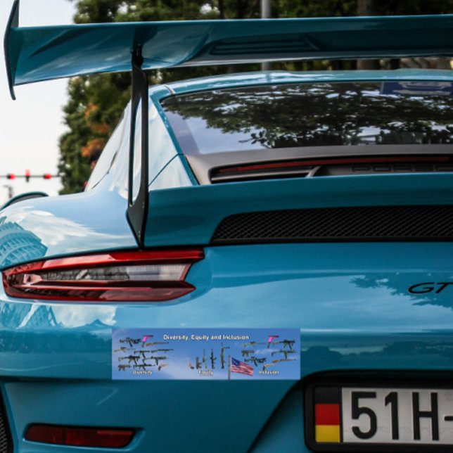 diversity, equity and inclusion gun bumper sticker autoaufkleber (Von Creator hochgeladen)
