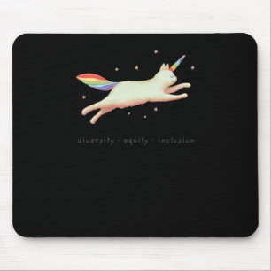 Diversity Equity Inclusion mit Unicorn Cat Sticke Mousepad