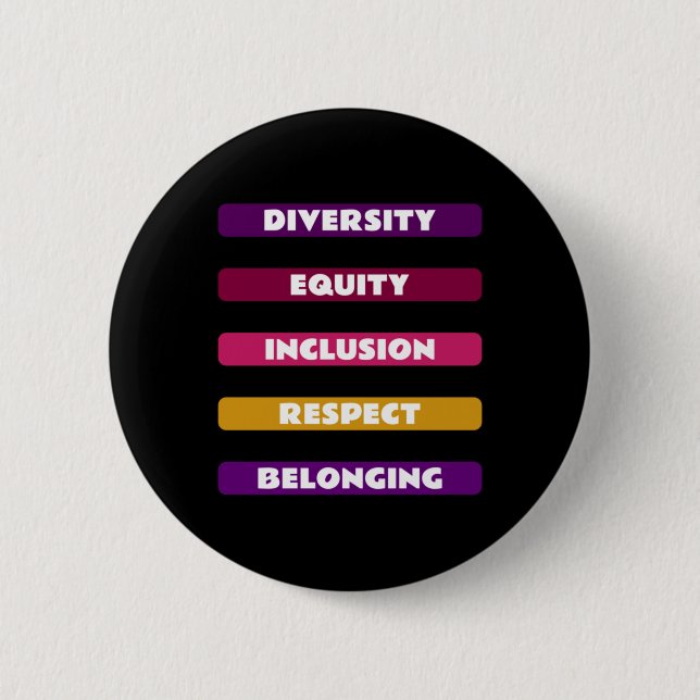 Diversity Equity Inclusion Respect Belonging Pack  Button (Vorderseite)