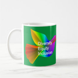 Diversity Equity Inklusion mit Regenbogenohr Kaffeetasse