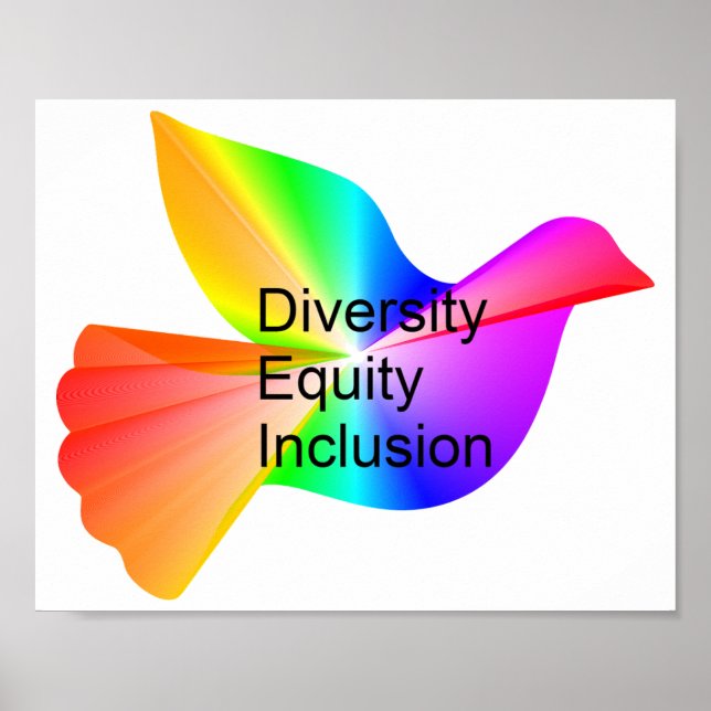Diversity Equity Inklusion mit Regenbogenohr Poster (Vorne)