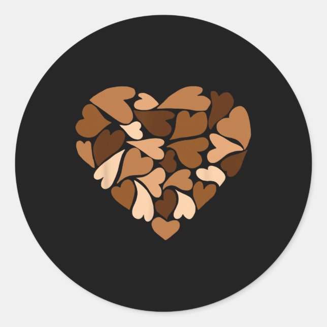 Diversity Hearts Love Black History Month Melanin  Runder Aufkleber (Vorderseite)
