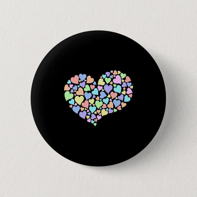Diversity Hearts Rainbow Heart Liebe Friedliche Ei Button (Vorderseite)