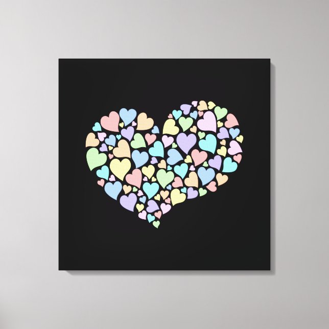 Diversity Hearts Rainbow Heart Liebe Friedliche Ei Leinwanddruck (Vorderseite)