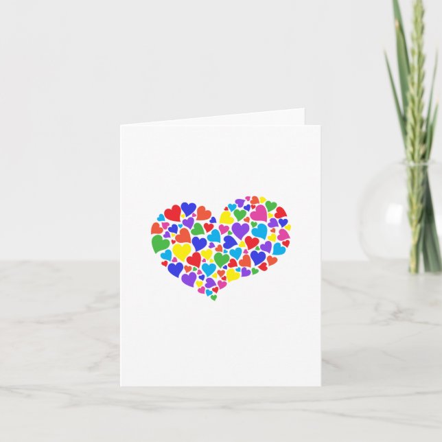 Diversity Herz Rainbow Herz Liebe Friedensfamilie Karte (Vorderseite)