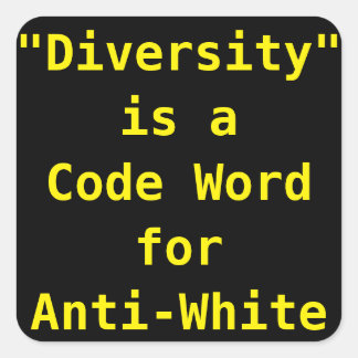 Diversity ist ein Codewort für Anti-White Quadratischer Aufkleber