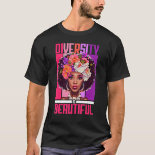 Diversity ist ein schönes schwarzes Flora Afro Gi T-Shirt
