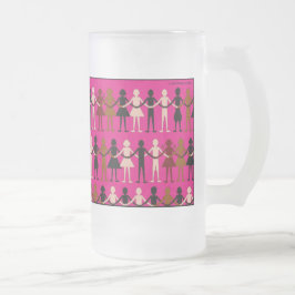 Diversity"Papierpuppen" FarbTasse Mattglas Bierglas