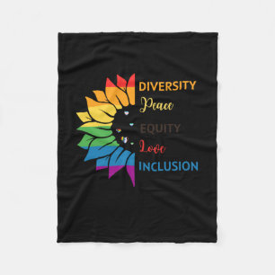 Diversity Peace Equity Liebe Inclusion - Rainbow S Fleecedecke