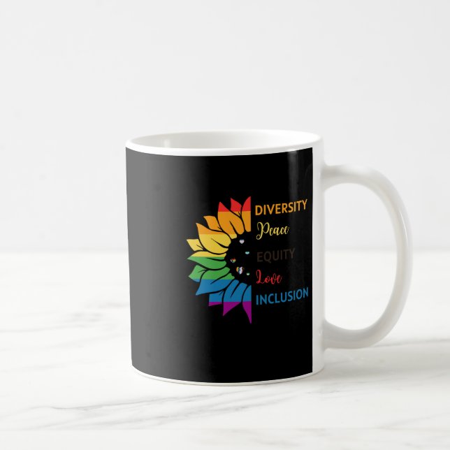 Diversity Peace Equity Liebe Inclusion - Rainbow S Kaffeetasse (Rechts)