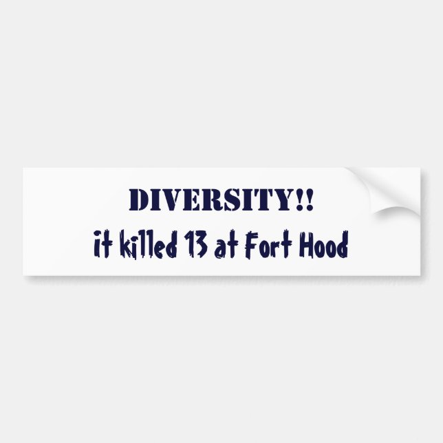 DIVERSITY!! , Tötete es 13 bei Fort Hood Autoaufkleber (Vorne)
