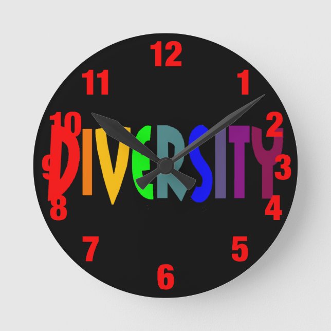 Diversity-Uhr Runde Wanduhr (Vorderseite)