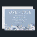 Divine Blue Gorgeous Floral Wedding Save The Date<br><div class="desc">Divine Blue Gorgeous floral Wedding Save the Date See Matching Sammlung in Nest Store</div>