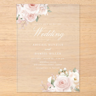 Divine Blush Wonderful Floral Wedding Acryleinladungen