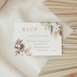 Divine Boho White Floral All Seasons Wedding RSVP Karte