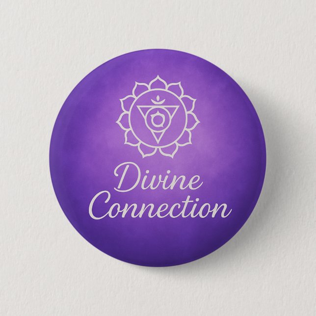 Divine Connection Crown Chakra Spiritual Energy Button (Vorderseite)