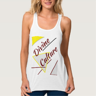Divine Culture Big Cat Kisses Yellow Clash Tank Top