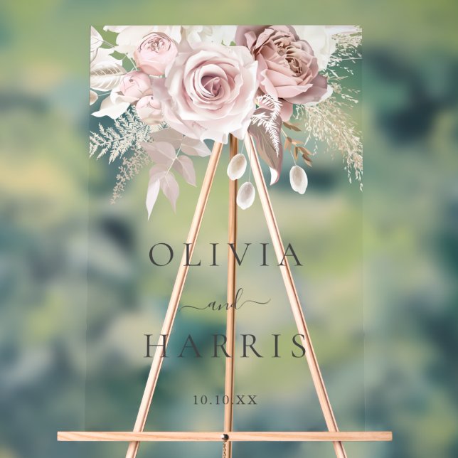 Divine Dusty Rose & Blush Floral Mariage (Neutre)