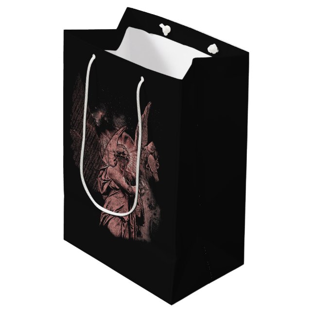 Divine Error - Techno-Goth Streetwear Design Mittlere Geschenktüte (Vorderseite Schrägansicht)