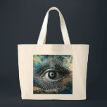 Divine Eye Jumbo Tote Bag Stoffbeutel<br><div class="desc">The All-Seeing Eye,  or Eye of Providence,  symbolizes divine omniscience,  protection,  and moral oversight,  representing a higher power that watches over humanity. This unique pattern was made by the polymer clay & mixed media artist Deborah K using AI.</div>