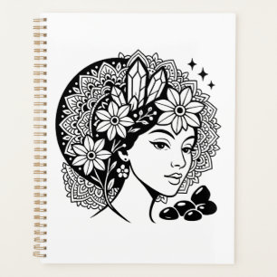 Divine Feminine Mandala Art Floral Crystal Goddess