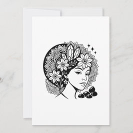 Divine Feminine Mandala Blumengestein Einladung