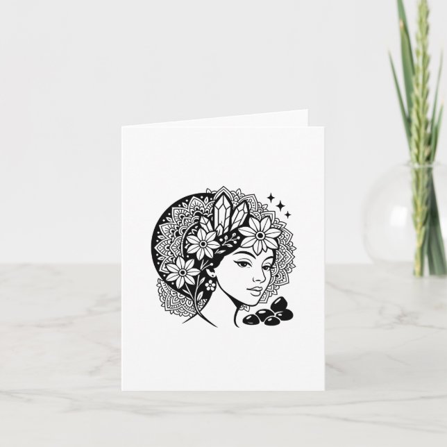 Divine Feminine Mandala Floral Crystal Invitation (Devant)