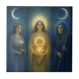 Divine Feminine Triptych Fliese