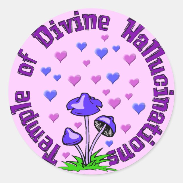 Divine Hallucination Tempel Runder Aufkleber (Vorderseite)