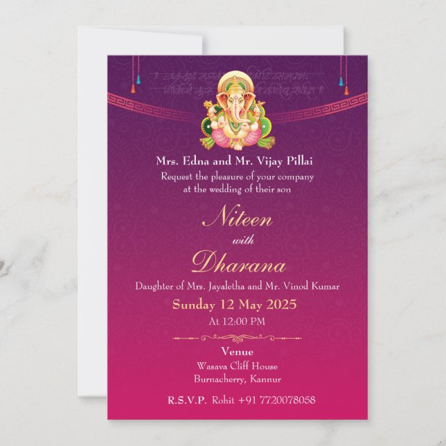 Divine Indian Wedding E-Invitation Einladung (Vorderseite)