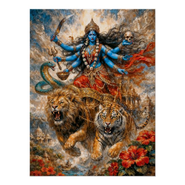 Divine Kali Chariot Poster (Vorderseite)