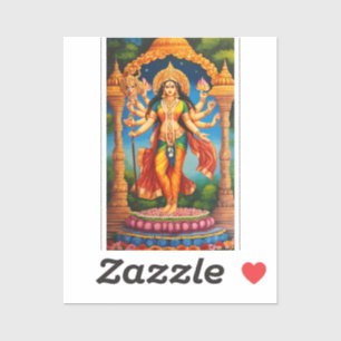 Divine Maa Durga Mandap: HandGezeichnet Meisterwer Aufkleber