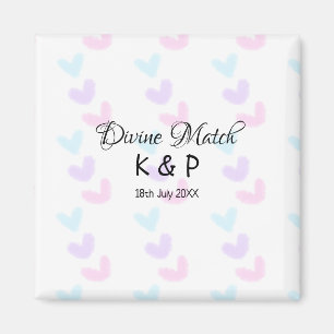 Divine match add pair name Letter heart Magnet