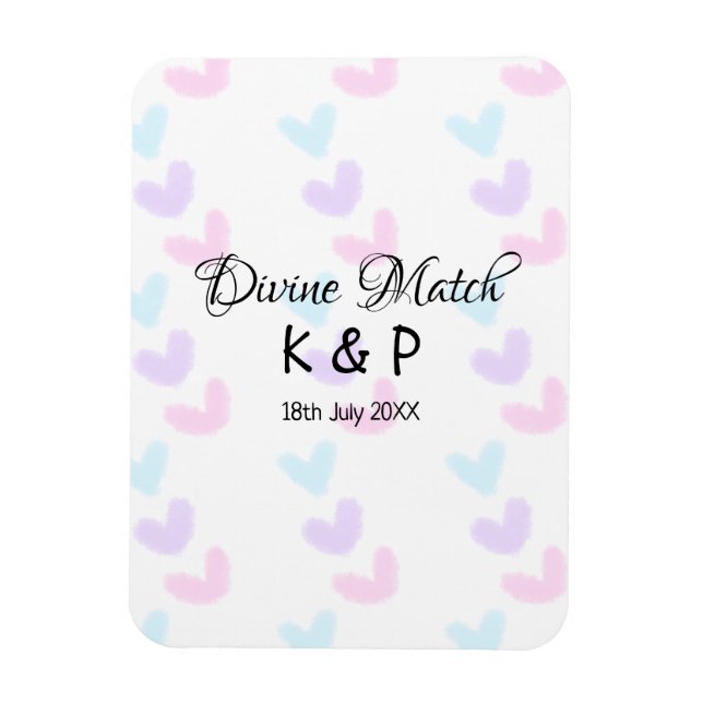 Divine match add pair name Letter heart Magnet (Vertikal)