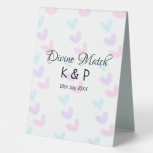 Divine match add pair name Letter heart Tischaufsteller